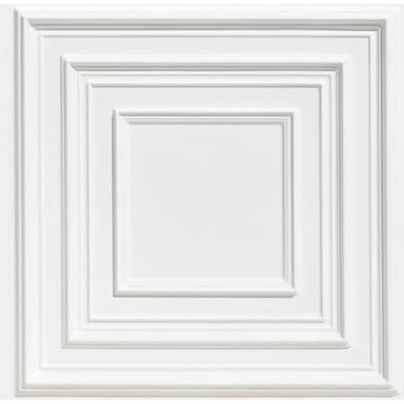 From Plain To Beautiful In Hours Schoolhouse Faux Tin/ PVC 24-in x 24-in White Matte Textured Surface-mount Ceiling Tile, 10PK 222wm-24x24-10
